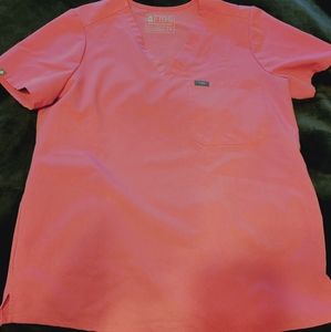 Figs Beat It Pink Catrina Top Medium EUC